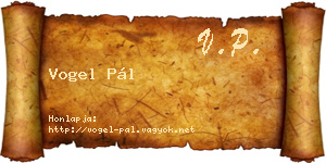 Vogel Pál névjegykártya
